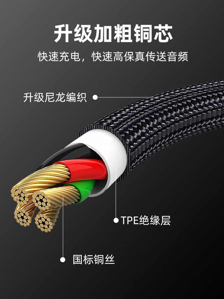 Sakore Headphone Speaker Audio Adapter Cable Type-C to 3.5mm Interface for Mobile Phones and Tablets, Sound Card Adapter for Audio and Charging, Suitable for Apple, Huawei, Xiaomi, Oppo, Samsung, Vivo, Two-In-One