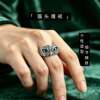 Click rate source factory store owl ring men's light luxury retro style ring fashion domineering open finger a4