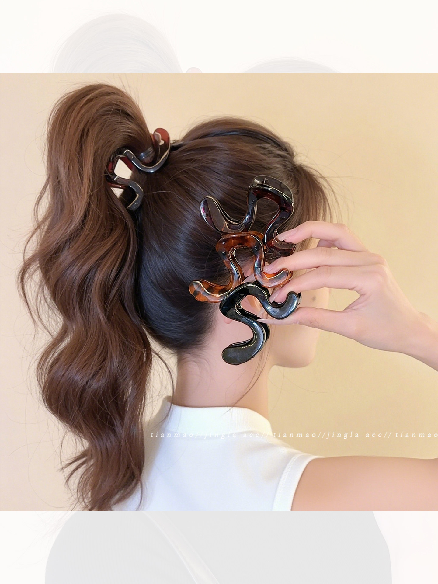 Sports-Specific High Ponytail Fixing Tool Π-Shaped Claw Clip for Women, High-End 2025 New Style Back-Of-Head Hair Clip
