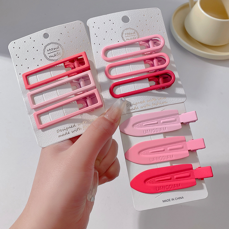 images 25:Pink hairpin 2023 new little hair card side Liu Hai clip cute side love duck mouth clip headdress