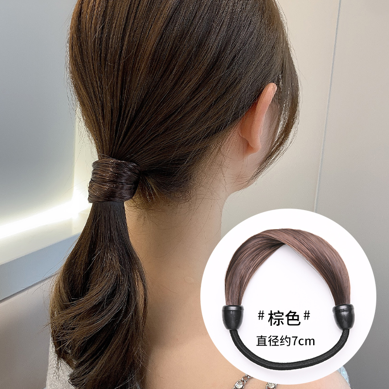 images 8:Wig hair ring headline New 2022 folk tendon girl hair ponytail hair rope girl adult leather headdress