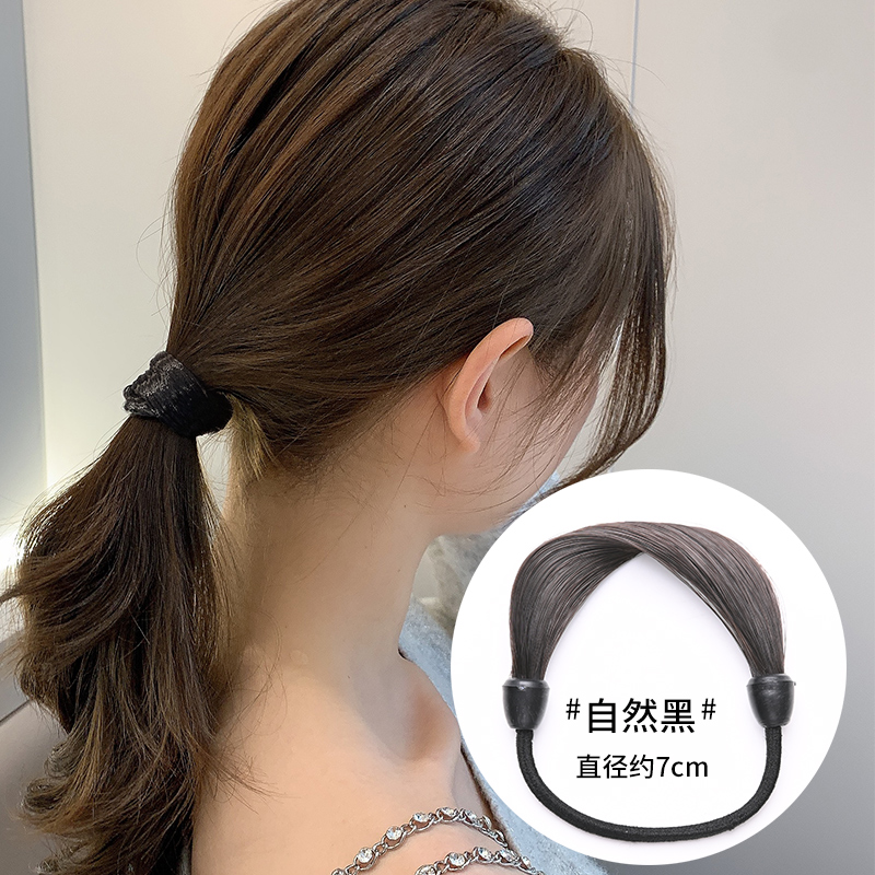 images 7:Wig hair ring headline New 2022 folk tendon girl hair ponytail hair rope girl adult leather headdress