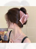 Satin Shell Triangle Hair Clip for Women, High-End 2025 New Style High Ponytail Hair Clip, Back of the Head Shark Clip Hair Accessory