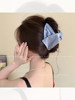 Satin Shell Triangle Hair Clip for Women, High-End 2025 New Style High Ponytail Hair Clip, Back of the Head Shark Clip Hair Accessory