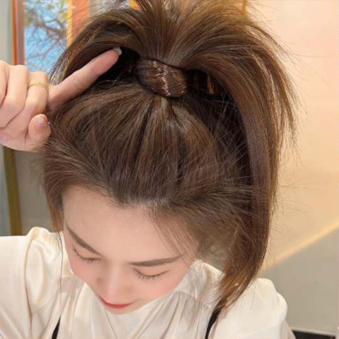 Wig hair ring headline New 2022 folk tendon girl hair ponytail hair rope girl adult leather headdress