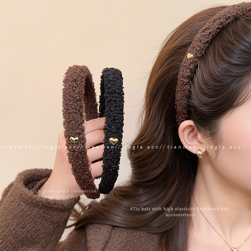 2026 New Style Lambswool Hairband for Women, High-End Everyday Wear, Face Washing Headband, High-Pressure Hair Clip, Headwear