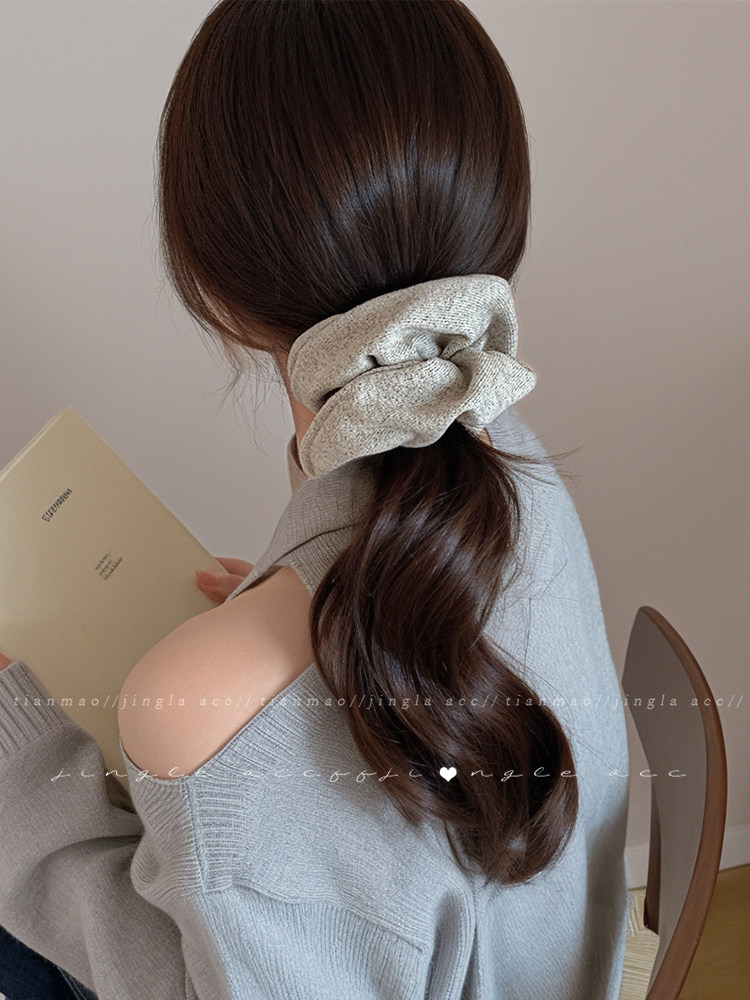 Autumn and Winter Woolen Scrunchies for Women 2025 New Style Bun Hair Ties High Elasticity Hair Accessories