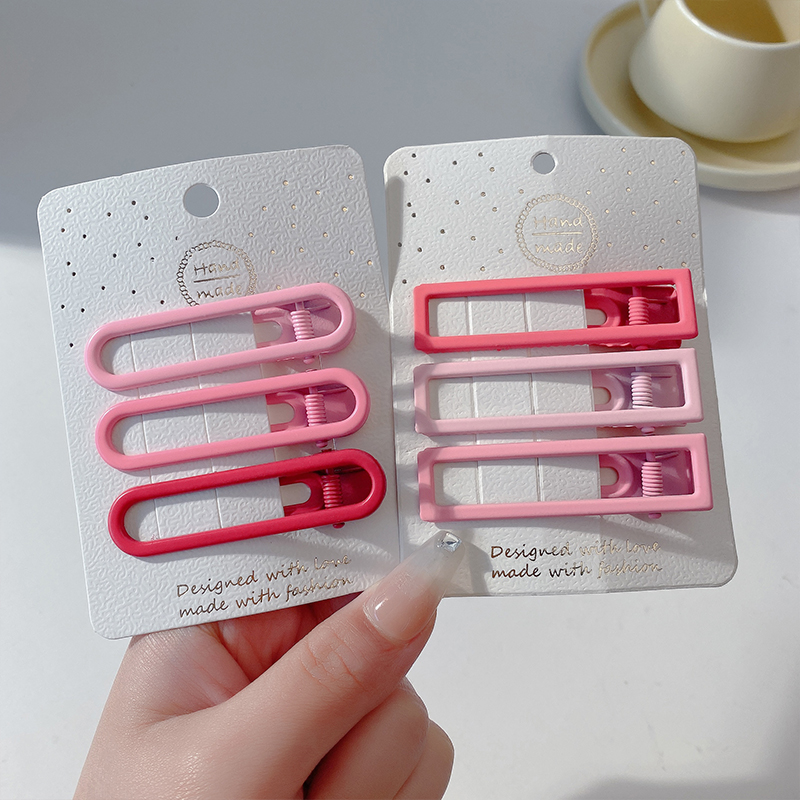 images 17:Pink hairpin 2023 new little hair card side Liu Hai clip cute side love duck mouth clip headdress