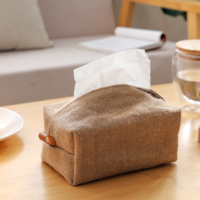 Day Style Briefing Paper Towels Box Cotton Hemp Cloth Art Restaurant Living Room Drawing Paper Box Art Paper Towels Cashier Bag Creative Home-Taobao