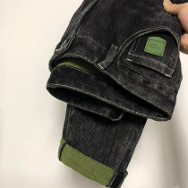 Black and gray jeans mens trend brand fabric super comfortable autumn Korean slim-fit small pants trend stretch pants