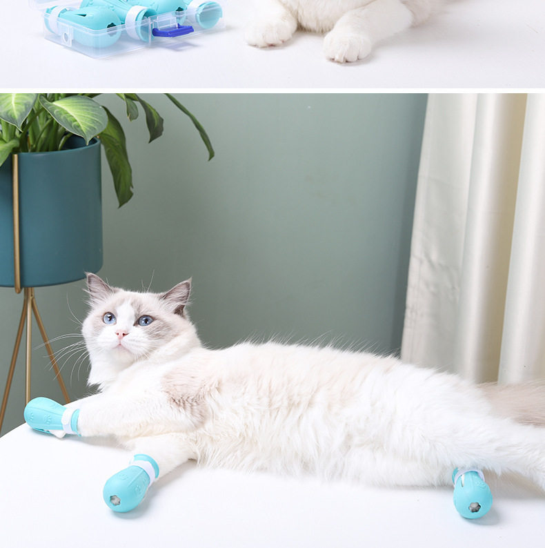 Антицарапки 猫咪洗澡脚套神器防抓伤挠打针剪指甲猫咪鞋子爪套猫脚套宠物用品
