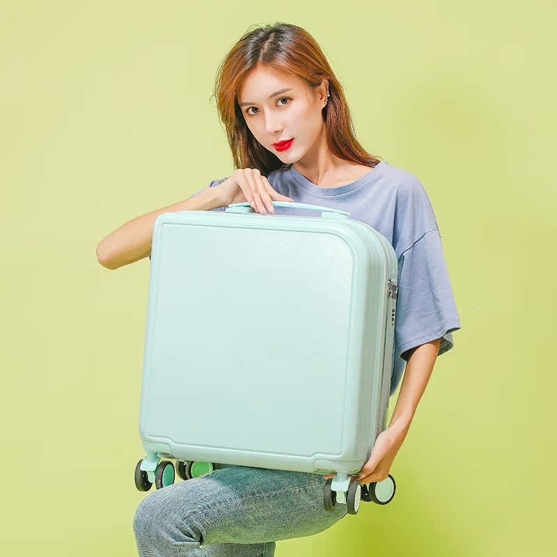 Suitcase women small light 18 inch 20 high face value student password travel boarding mute wheel mesh red pull-lever box