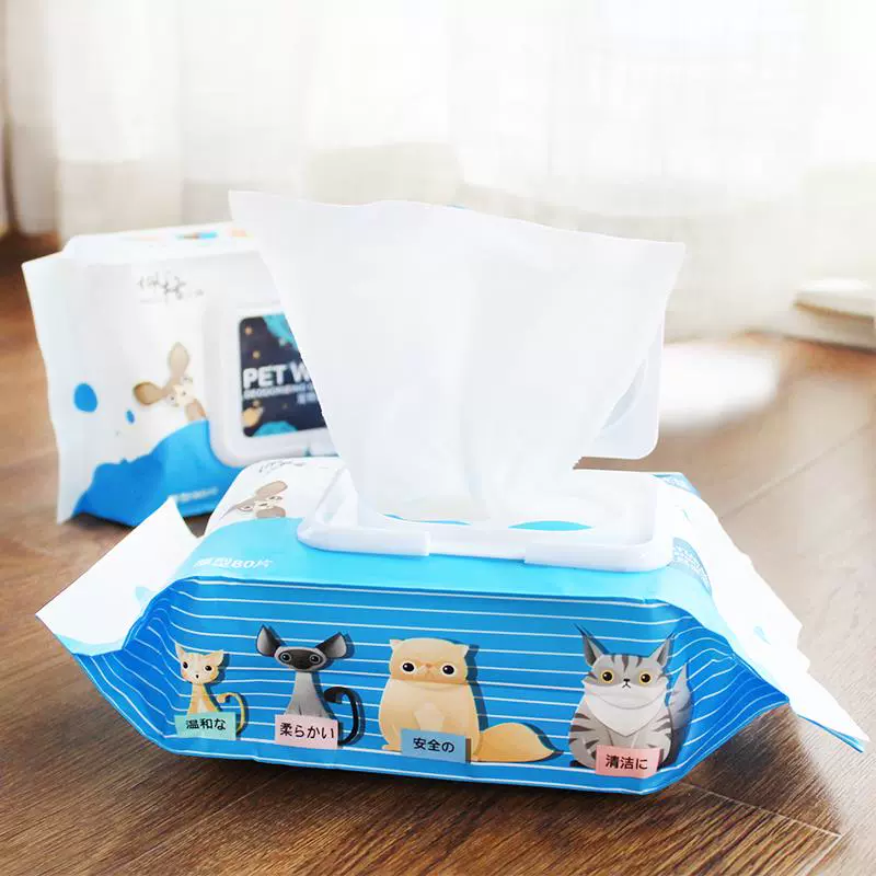 Pegger pet để xóa vết rách, mèo sử dụng khăn giấy ướt, chó cưng, đồ dùng làm sạch phân mắt, mèo dùng mắt để lau đồ tạo tác - Cat / Dog Beauty & Cleaning Supplies