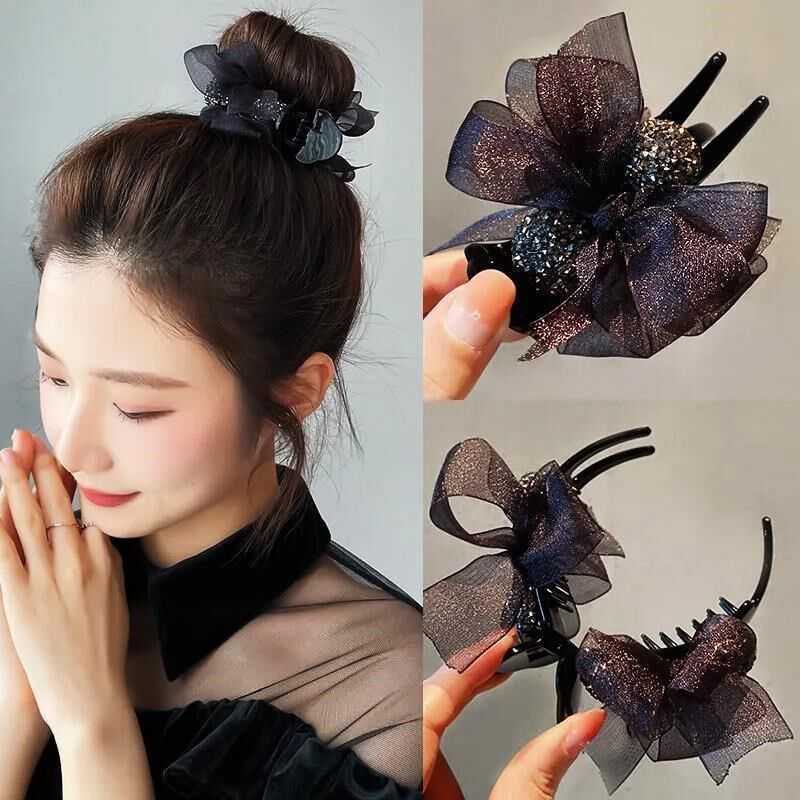 Grab clip new hair clip headwear female bow back head large net red sub shark clip temperament hair clip
