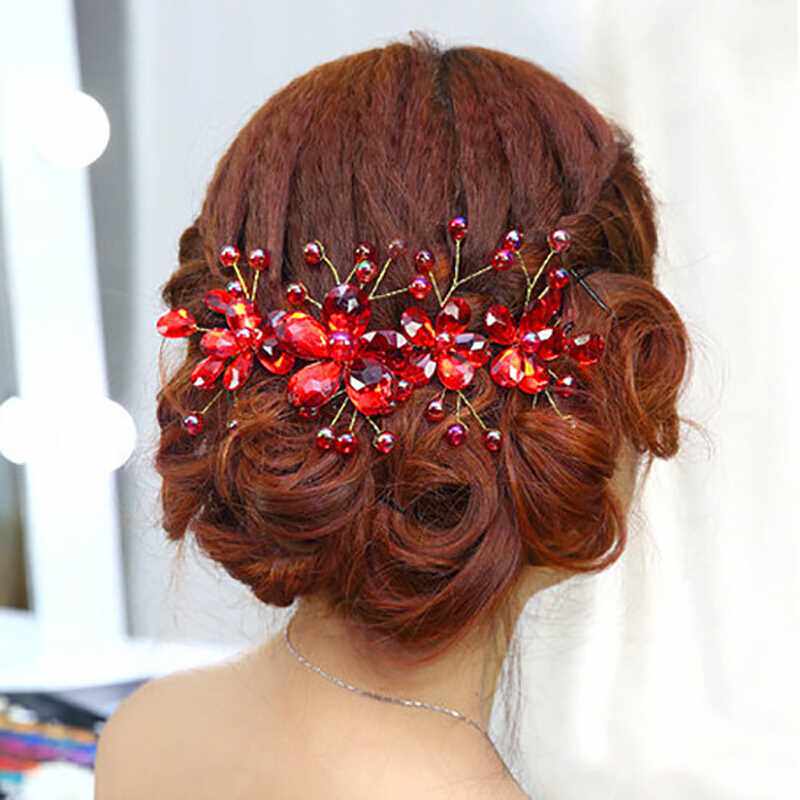 Fashion headdress Wedding bride headbriefs blossom red flame blossom flower personality gift gift fashion party decoration