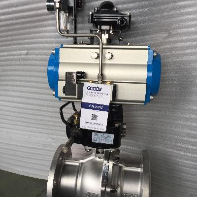  Stainless steel pneumatic flange ball valve Cast steel high temperature steam valve O-type ball shut-off valve DN25 40 80 150200