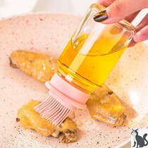 New Products Oil Pot Barbecue Brush Oil Bottle Home Baking Tool Kitchen Small Tools Glass Silicone Brush Oil Bottle