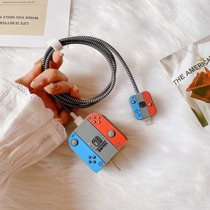 Cartoon game console data cable anti-break protective cover 14promax Apple 13Pro mobile phone line charger head protection rope 12max fast charging source line soft shell anti-break rope bite device