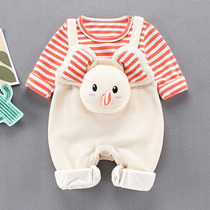 Baby jumpsuit fall winter suit 2020 newborn cotton clothes net red baby boys and girls cute super cute autumn clothes