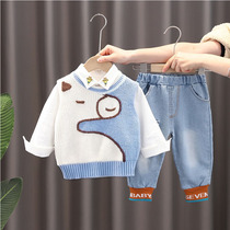 South Korea Boys Spring Dress Children's Suit Baby Spring and Autumn Fashion Children Handsome Baby Clothes Korean Wave