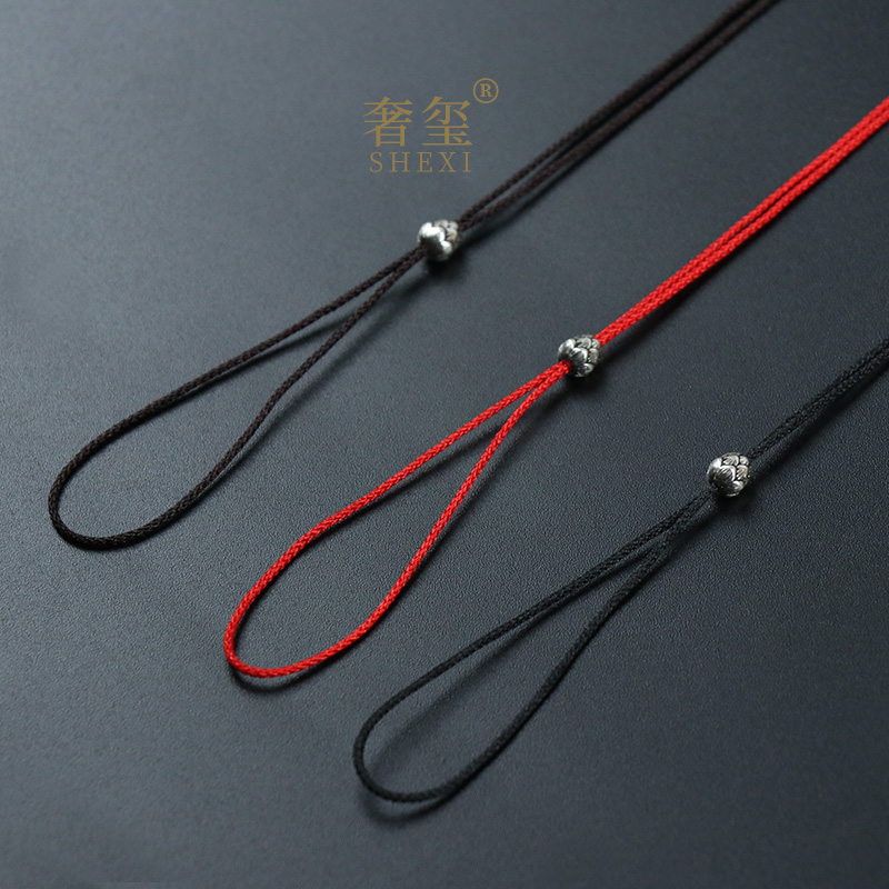 Ping An buckle hanging rope pure silver exclusive children's baby pendant upscale honey wax gold superior male and female with extremely fine chrope-Taobao