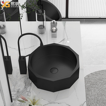 Stainless Steel Black Terrace Basin Nordic Hotel Terrace Washbasin Washbasin Balcony Art Basin Single Basin Face Basin