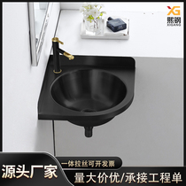 304 stainless steel hanging basin small family type toilet hanging wall style washbasin home balcony mini triangular washbasin