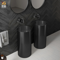 Stainless steel upright post basin integrated floor washing basin Hotel washbasin Home Balcony Upright Post Style Washbasin