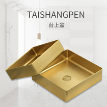 Hee Steel Light Lavish Stainless Steel Table Basin Home Toilet Washbasin Single Basin Balcony Washbasin Wash Basin Wash Basin