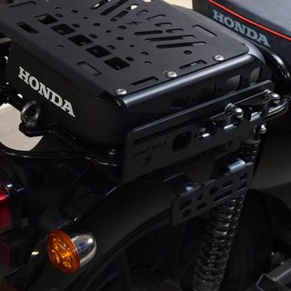 Adecuado para estante modificado honda cub cc110, estante trasero deslizante, caja trasera expandible, barril de aceite de repuesto, carga de motocicleta