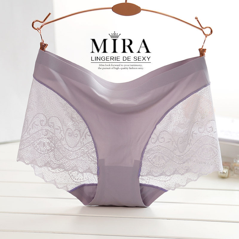 Japanese sexy underwear ladies lace ice silk sexual temptation comfortable summer thin section temptation seamless pure desire boxer shorts