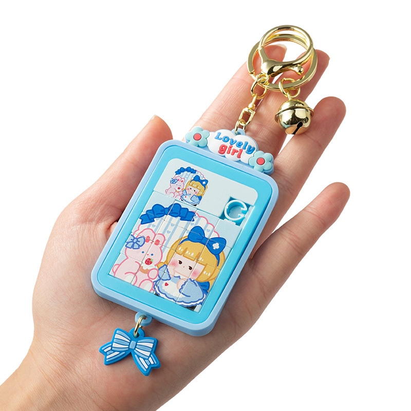 Creative Puzzle Keychain Cute Princess Car Chain Girl's Ins Backpack Pendant Exquisite Internet Celebrity Key Ring