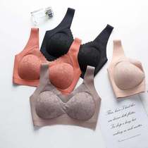 One-piece big-code bra no-marks lace bra no steel ring to gather beauty back anti-drooping motion merry-back underwear