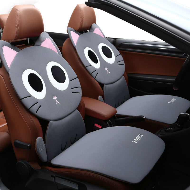 Cartoon front car seat cushion four seasons general summer car cushion breathable cool eco-friendly cute women wrinkle-proof single seat cushion