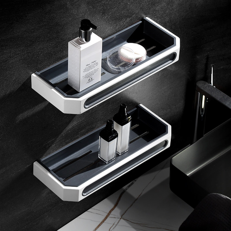 Bathroom shelf toilet free punch toilet 304 stainless steel thick shower gel detachable storage wall hanging