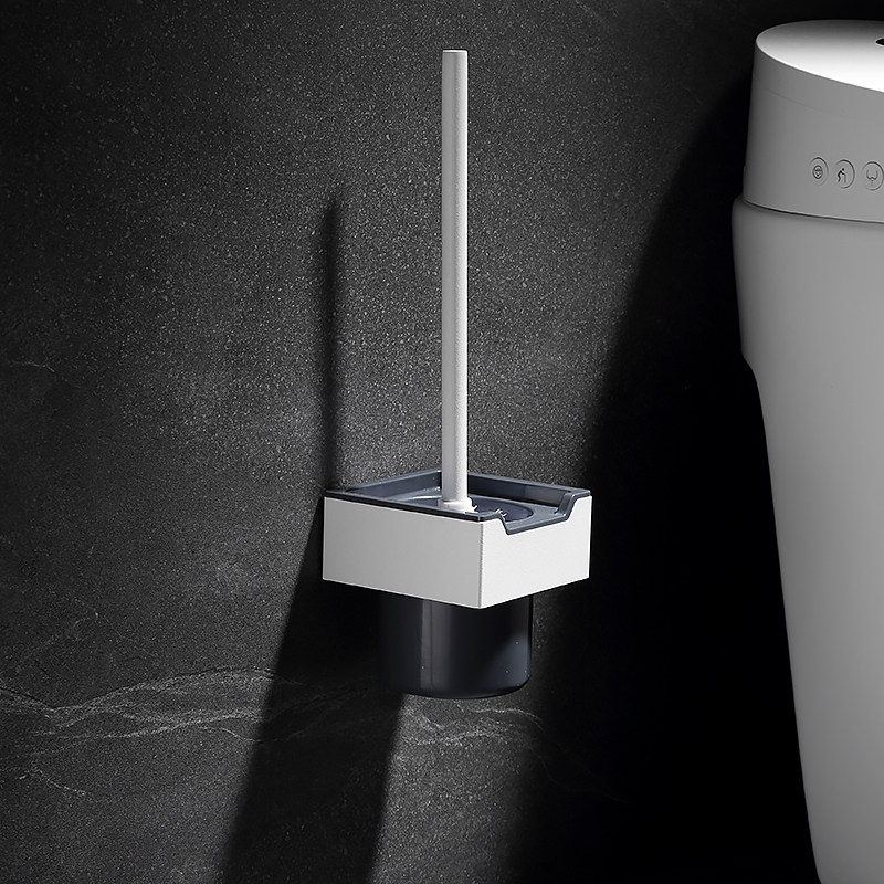 Punch-free wall-mounted toilet brush shelf toilet toilet brush stainless steel bathroom toilet storage rack