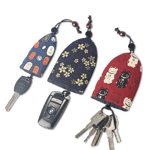 Ткань ручной работы, креативная ключница, пульт для ключей для домашнего использования, универсальный защитный чехол, на шнурках