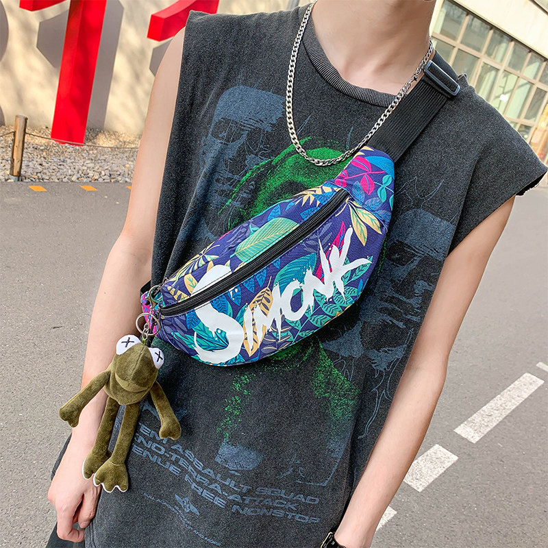 Chest Bag Men's Fashion Single Shoulder Bag Tide Card Sloped Satchel Mans Street Trend Small Scapegoat Student Casual Purse