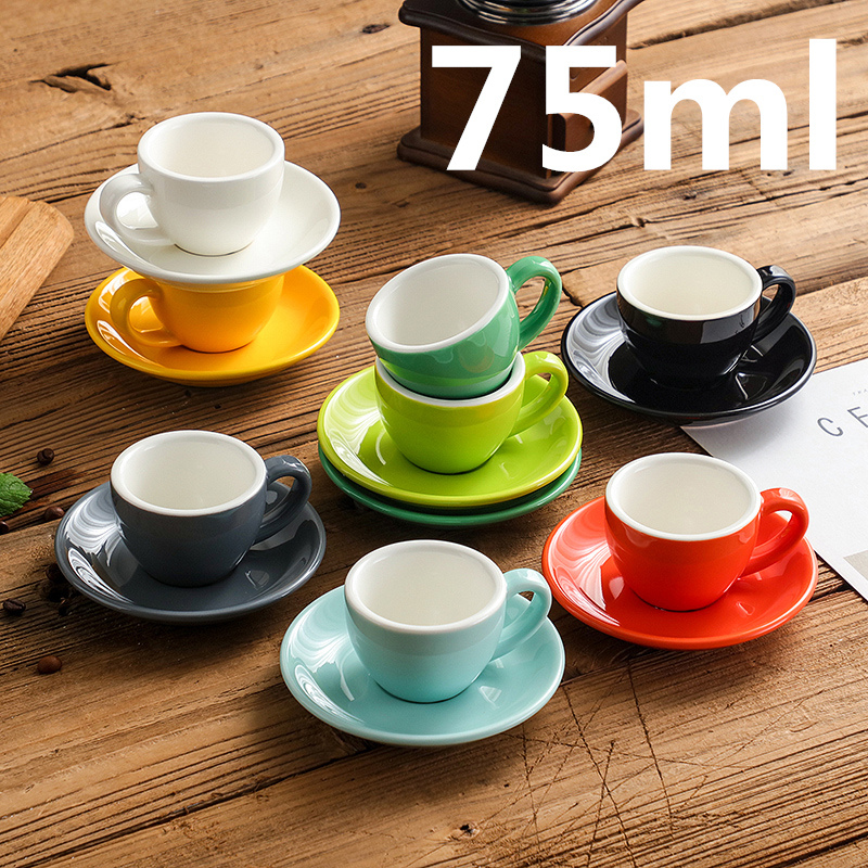 Fujiale Ceramic Espresso Cup Set Coffee Cup American Italian European Style Espresso Cup Thickened Standard Gold Classic 75ml Fujiale Ceramic Espresso Cup Set Coffee Cup American Italian European Style Espresso Cup Thickened Standard Gold Classic 75ml