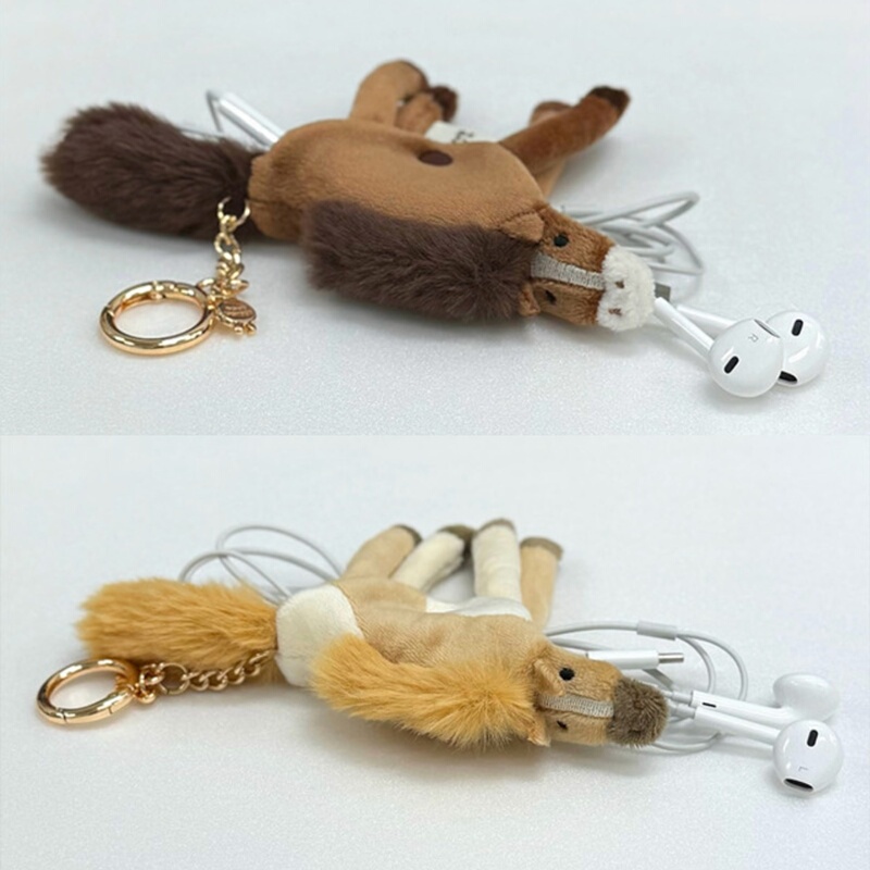 Korean Naive Garden Platypus Pony Pendant Data Cable Storage Handmade Keychain Onemorebag