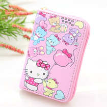 Fashion Cartoon Cute KT Kitty Zero Wallet Texture Girl Girl Girl Short zip printed Children small purse