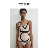 TOTEME Логотип женских коричневых букв, соединенный купальник