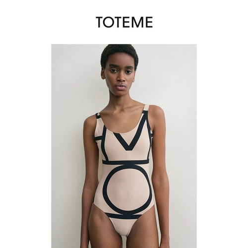 TOTEME Логотип женских коричневых букв, соединенный купальник