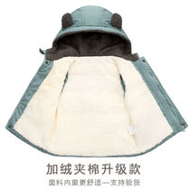 Childrens down cotton vest padded velvet autumn winter boy 2020 new hooded coat baby vest tide boy
