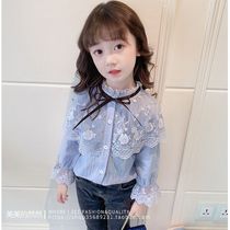 Girl shirt Spring and Autumn long sleeve 2020 new Korean fashion Childrens stitching coat little girl shirt