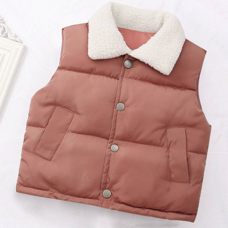 New children's clothing down cotton vest children's cotton vest middle and big children autumn and winter boys and girls wear warm and thick vest