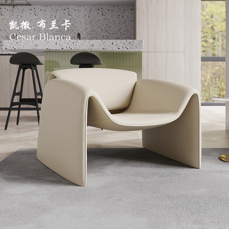 Caesar Blanca Serve light and luxurious casual chair designer Nordic Modern Single Cloth Craft Sofa Crab Chair
