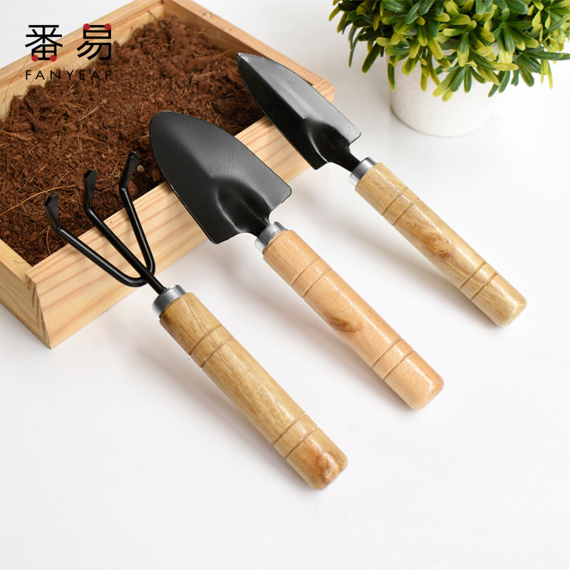 Potted small shovel plant gardening three - piece mini rake iron - rake tool houseplant balcony