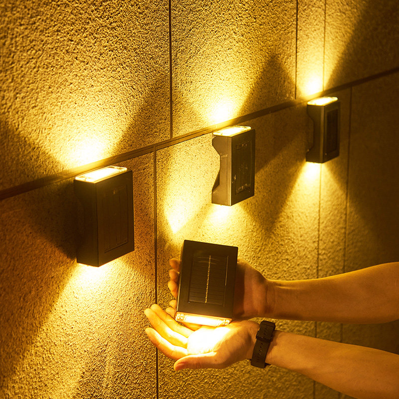 Solar wall lamp outdoor landscape courtyard outdoor waterproof atmosphere wall decoration terrace under the glow wash wall lights