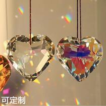 Love Heart Crystal Sun Catcher Chandelier Garden Decoration Light Car Hanging Light and Shadow Pendant Wind Chime Accessories Gift
